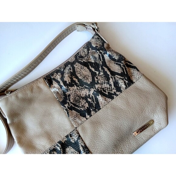 Stone & Co. Tan Beige Snakeprint Shoulder Bag EUC - Picture 4 of 16